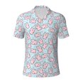 thumbnail image 2 of Daiia Cute Rabbit Pattern Men’s Polo Shirts,Solid Deck Shirt,Classic Fit, Breathable Cotton Polo for Casual and Sport Wear-Small, 2 of 7