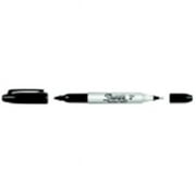 Sharpie Twin Tip Permanent Marker, Black, Pack - 12