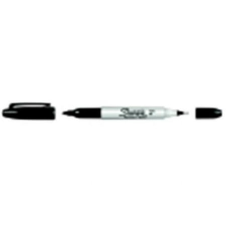 Sharpie Twin Tip Permanent Marker, Black, Pack - 12