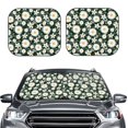 thumbnail image 2 of Xecao White Daisies and Bee for Foldable Car Sun Shades (2-Pack) offer sun protection with an easy-fold design for convenient windshield shading., 2 of 7