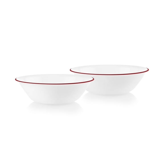 Corelle Radiant Red Banded 32 oz Glass Serving Bowl (Set of 2)