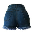 thumbnail image 3 of Taqqpue Jean Shorts for Womens High Waisted Stretchy Denim Shorts Casual Summer Ripped Frayed Distressed Hot Short Jeans Raw Hem Junior Shorts Jeans, 3 of 6