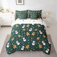 thumbnail image 2 of Homewish Kawaii Gingerbread Man 7-Piece Bedding Comforter Set,Cute Christmas Snowman King Bedding Sets,Green Brown White Bed Sheets For Girls Kids,Breathable Home Decor Reversible, 2 of 8