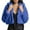 Blue, variant on Faux Fur Coat for Women Long Sleeve Fuzzy Plush Cropped Jackets Fluffy Lapel Neck Casual Party Short Outerwear (M, Brown)
