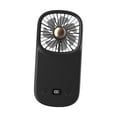 thumbnail image 2 of Mini ventilador portátil ajustable para colgar, plegable, pequeño, personal, de mano, para interiores y exteriores, playa, verano, hogar y viajes. Negro, 2 of 8