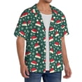 thumbnail image 2 of Honeii Santa Hat Joy Green Festive for Men's Short-Sleeved Button-Up Collared Shirt Featuring A Pocket, Perfect for Beach Vacations, And Travel Adventures.-X-Large, 2 of 5