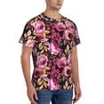 thumbnail image 2 of Vsdgher Rose Flowers Print Men's Dry Fit Mesh Athletic Shirts Moisture Wicking Tennis T-Shirt Tops, 2 of 9