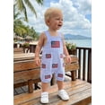 thumbnail image 5 of Lairauiy Baby Toddler Boy 4th of July Overall Romper 3 6 12 18 Months Flag/Popsicle Embroidery Sleeveless Patriotic Striped Jumpsuits, 5 of 9