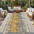 thumbnail image 2 of Yellow Grey Abstract Outdoor Rug for Patio/Deck/Porch, Non-Slip Large Area Rug 3 x 5 Ft, Gradient Geometric Graffiti Retro Wooden Indoor Outdoor Rugs Washable Area Rugs, Camping Rug Carpet Runner, 2 of 8