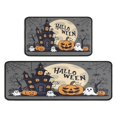 thumbnail image 2 of Halloween Kitchen Rug Sets 2 Piece Horror Orange Pumpkin Spooky Kitchen Floor Mat Non Skid Rugs for Kitchen Floorfor Outdoor Bedroom (47x17+30x17 Inches), 2 of 7