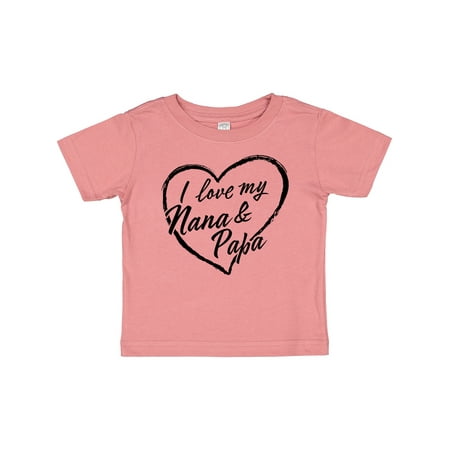 

Inktastic I Love My Nana and Papa in Black Chalk Heart Gift Baby Boy or Baby Girl T-Shirt