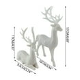 thumbnail image 3 of 4 Pcs Christmas Reindeer Decor Small Resin Standing Sitting Deer Figurine Mini Reindeer Christmas Table Decoration for Home Indoor Xmas Holiday Small Statue Rustic Table Decor(White), 3 of 8