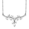 thumbnail image 4 of 14K White Gold Plated Polished Leaf Necklace, 4 of 5