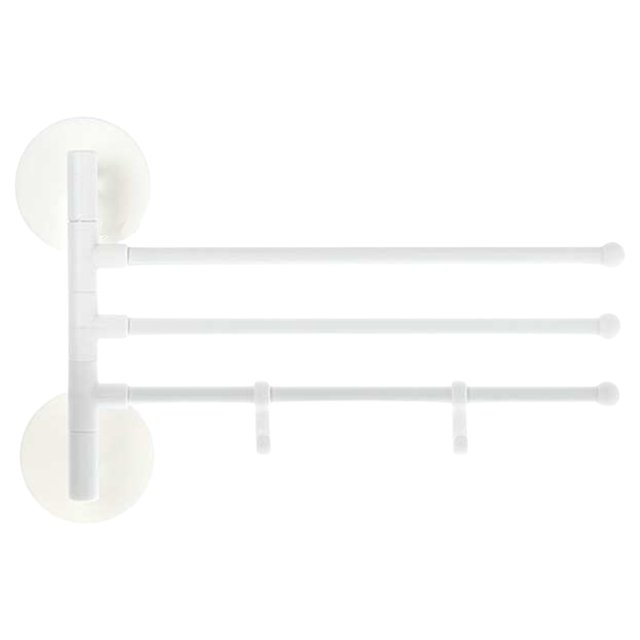 Home Essentials, 360° Rotating Towel Rack without Drilling Bathroom and Toilet Storage Rack Multi Pole Wall Mounted Stainless Rotating Towel Pole Household Multi Functional Storage Rack