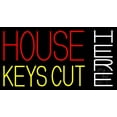 thumbnail image 1 of House Keys Cut Here 1 LED Neon Sign 13" Tall x 24" Wide - inches Black Square Cut Acrylic Backing, with Dimmer - Premium built indoor Sign for Storefront, Store interior, Exhibition, Decor., 1 of 7