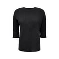 thumbnail image 5 of Dasayo Knit Women's Tops and Blouses Black Long Sleeve Winter Solid Ruffle Comfort Shirts Womens Tshirts L, 5 of 6