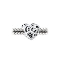 thumbnail image 3 of Bling Jewelry Womens Black CZ Heart Paw Print Charm Bead for Pet Lovers - Fits European Bracelet, 3 of 4