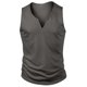 thumbnail image 4 of Camiseta sin mangas con cuello en V para hombre, de verano, de punto, para fitness, de color liso, informal, sin mangas, con cuello en V en forma de I, sin mangas, 4 of 5