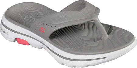 grey skechers flip flops