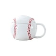 thumbnail image 2 of Sports Ceramic Mug with Lid for Coffee or Tea, Baseball and Soccer Design, Gift for Sports Fans, 2 of 6