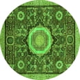 thumbnail image 1 of Ahgly Company Indoor Round Abstract Green Modern Area Rugs, 7' Round, 1 of 4