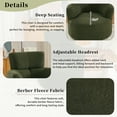 thumbnail image 3 of Euroco Modern Swivel Accent Chair with Adjustable Headrest, 360° Rotation, Berber Fleece Upholstery, Ergonomic Lounge Chair for Living Room & Office, 3 of 4