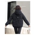 thumbnail image 1 of Ropa de pan para mujer, abrigo corto con capucha, suelto, grueso, cálido, informal, ropa acolchada de algodón para otoño e invierno, 1 of 6
