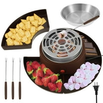 Electric Smores Maker Tabletop Indoor with 4 Detachable Trays and 4 Forks Flameless Electric Marshmallow Roaster for Movie Night Supplies