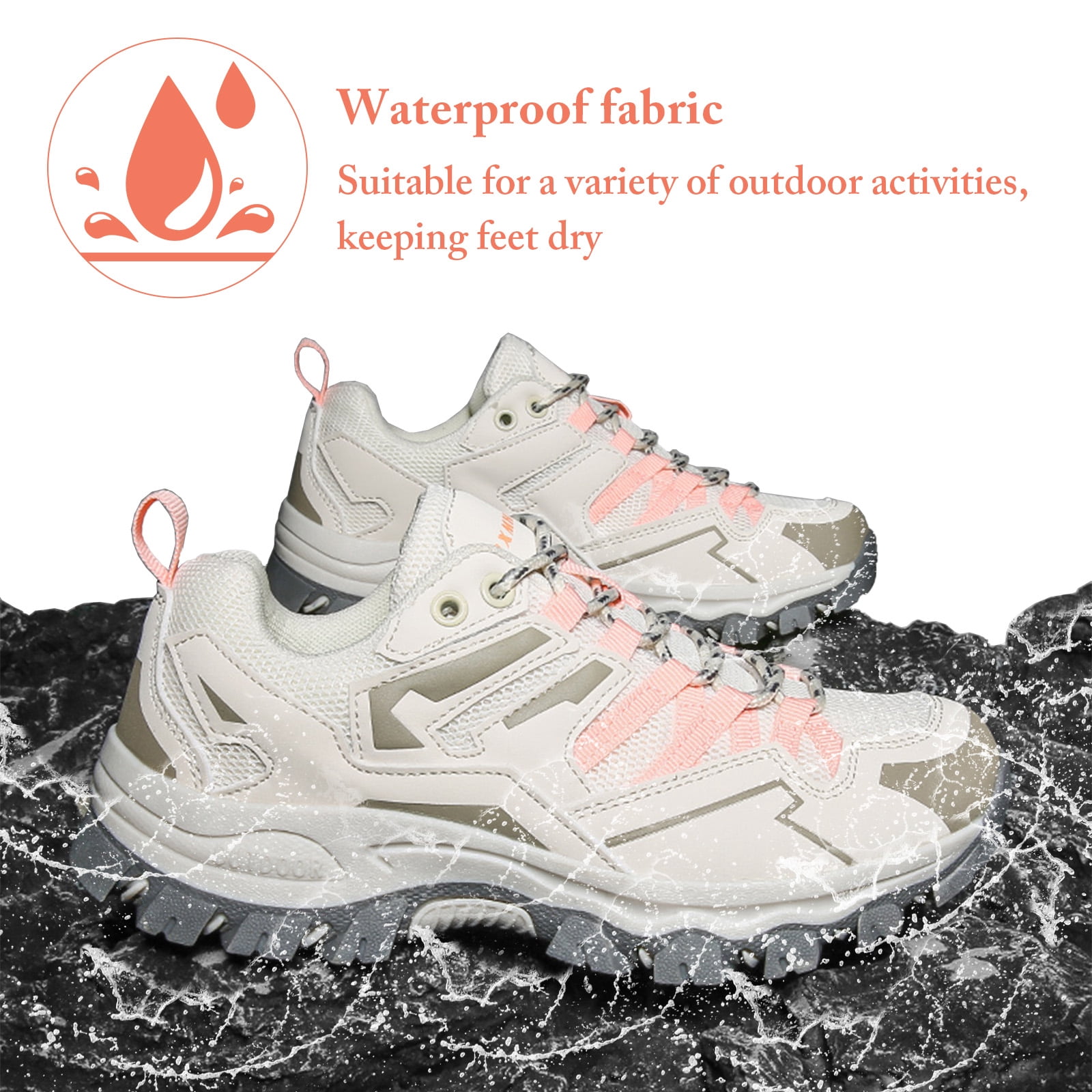 Men's Waterproof Hiking Shoes Lightweight Breathable Walking Shoes for Women Anti Slip Outdoor Trekking Trails Camping Shoes
