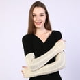 thumbnail image 2 of Yoyauz Women's Long Fingerless Gloves Arm Warm Knit Thumbhole Stretch, 2 of 7