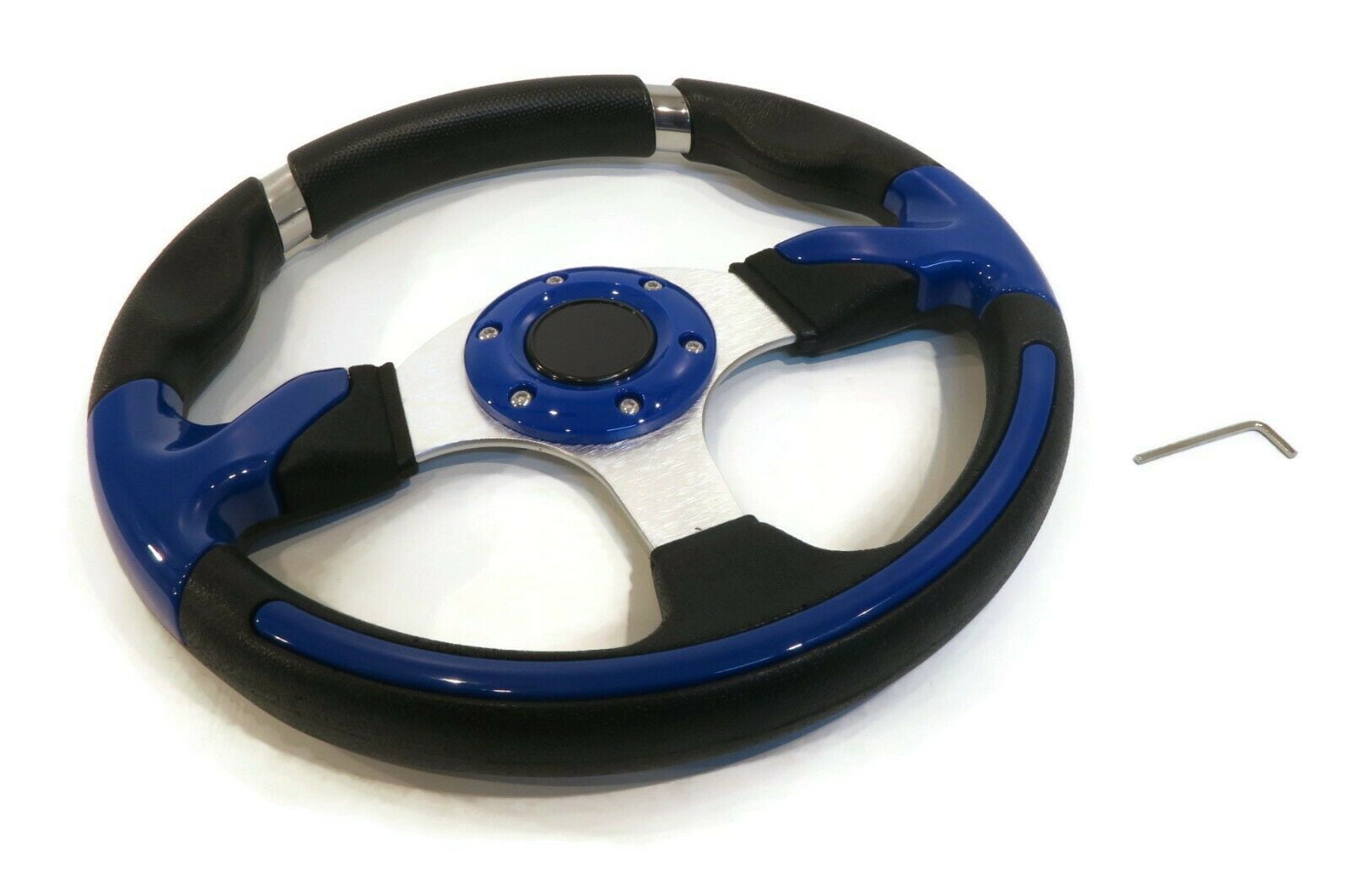 The Rop Shop Universal 13 Steering Wheel Blue Chrome Gt Style For Dune Buggy Side By Side Walmart Com