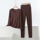 thumbnail image 2 of Conjunto de Ropa Interior Larga de Manga Larga Cuello Redondo Ropa de Salón Casual Pijamas Ropa de Dormir Ropa de Noche Acogedora, 2 of 6