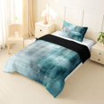thumbnail image 2 of Homewish Blue Gray Ombre Twin Comforter Sets,Retro Abstract Artwork Bedding Set,Black Reversible,2pcs,1 Comforter and 1 Pillowcase, 2 of 7