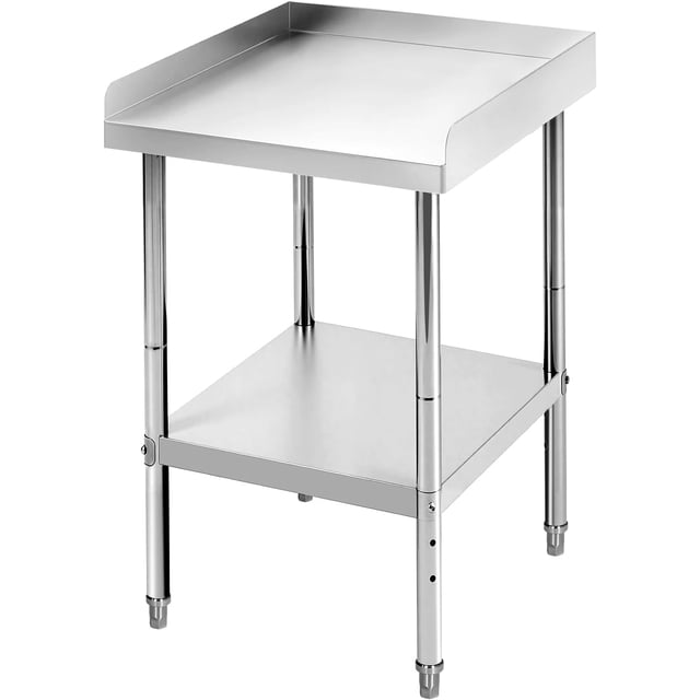 12 In x24 In x30 In Stainless Steel Prep Table with Adjustable Legs and Undershelf Spill-Proof Baffle NSF-Certified Heavy-Duty Kitchen Workbench