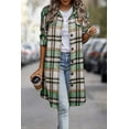 thumbnail image 2 of PRETTYGARDEN Womens Plaid Shacket Jacket Fall Fashion Long Sleeve Button Up Flannel Shirt Winter Clothing Woolen Coats, 2 of 6