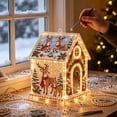 thumbnail image 4 of Christmas Pearl Diamond Painting Art Kit 3D Ornament for Adults Gingerbread House Rhinestone Beaded Tree Plastic Crafts Suncatcher Village Hanging Crystal Holiday, 4 of 7