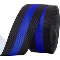 20 Yards Black Blue Grosgrain Ribbon Striped Fabric Ribbon 1-1/2 inch Single-Sided Striped Grosgrain Ribbons