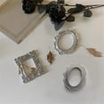 thumbnail image 4 of 5 Pcs Siver Mini Frames Vintage Flower Round Rectangle Baroque Picture Frame Table Top Jewelry Display Frame for Christmas Holiday Party Hotel Decor, 4 of 5