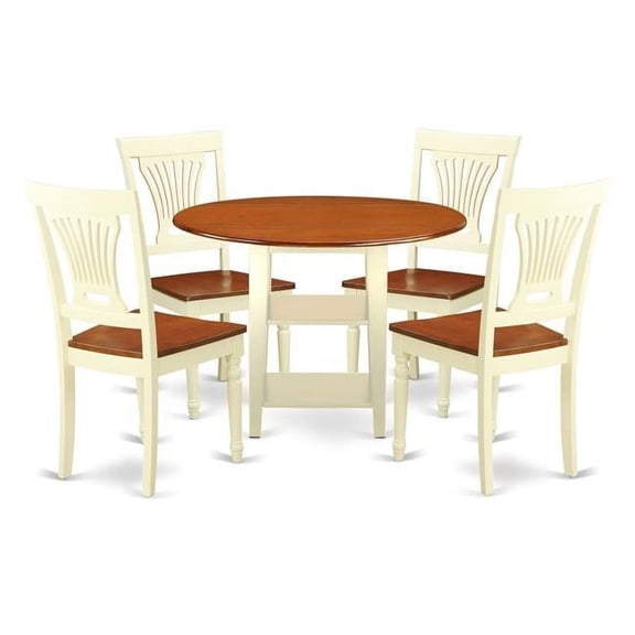 5 Piece Sudbury Set, Buttermilk & Cherry