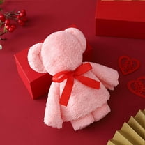 TOPRenddon Bear Bath Towel Gift Soft Coral Fleece Hand Towels Bear Towel with Bags for Wedding Graduation Valentine's Day Baby Shower Birthday Souvenir Supplies, 11.8x23.6in
