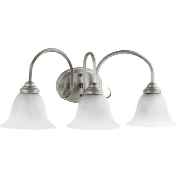 Lyndhurst Highway 3 Light Bathroom Light in Bailey Street Home Home Collection Style 25 inches Wide By 10 inches High-Classic Nickel Finish-Faux
