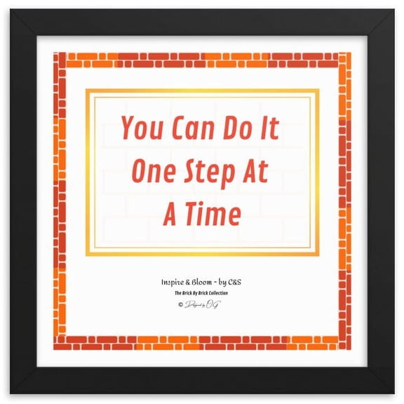 Inspire and Bloom! INB: You Can Do It! Framed Wall Art - White, Inspirational Wall Art, Vibrant Decor for Home and Work Spaces