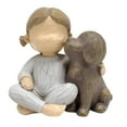 thumbnail image 1 of Statue de Fille et Chien en Résine Créative pour Décoration de Mariage, 1 of 8