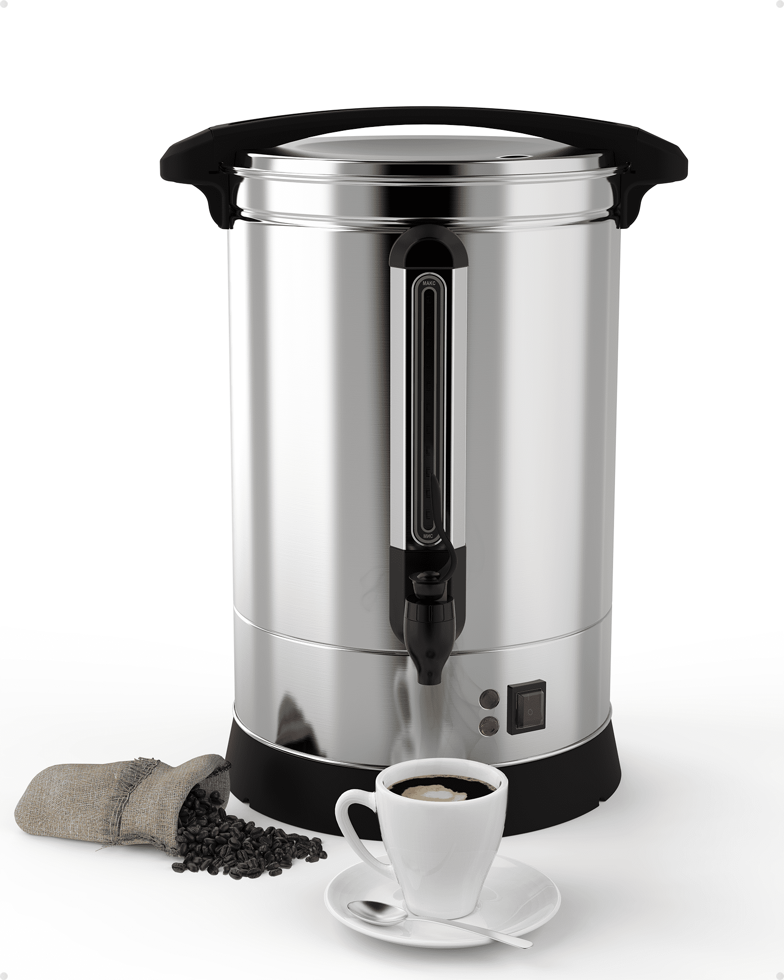 Coffee Pro 50-cup Stainless Steel Urn/Coffeemaker - 50 Cup(s) - Multi-serve  - Stainless Steel - Stainless Steel Body - Thomas Business Center Inc