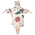 thumbnail image 2 of FORMRS Wearable Blanket Hoodie with Sleeves for Kids Cozy Flannel Sweatshirt, Beige Christmas Candy Canes, 2 of 7