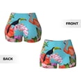 thumbnail image 5 of Haiem Tropical Jungle Flamingo No Front Seam Biker Shorts for Women Yoga Workout Gym Bike Shorts with Tummy Control Moisture-Wicking-Small, 5 of 9