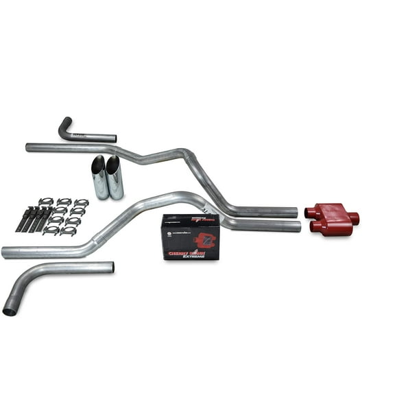 07-14 Chevy GMC 1500 2.5" Dual Exhaust Cherry Bomb Extreme Side Exit Slash Tip