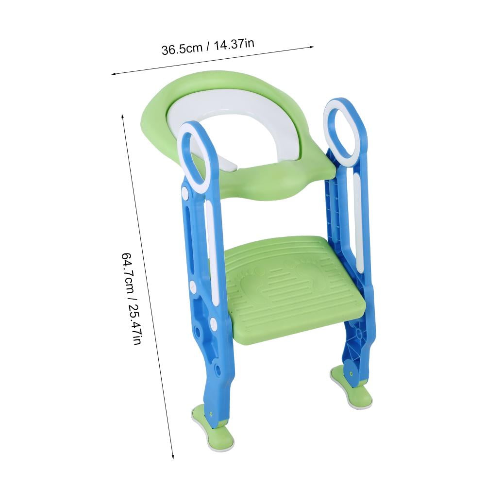 Blue + Green Zerone Kids Potty Training Seat Portable Potty Training Toilet Seat Soft Adjustable Toilet Chair Ladder for Children Baby Boys and Girls