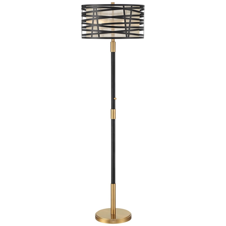 Possini Euro Flute 64" Floor Lamp With Smart Socket – Mid-Century Modern Standing Lamp For Living Room