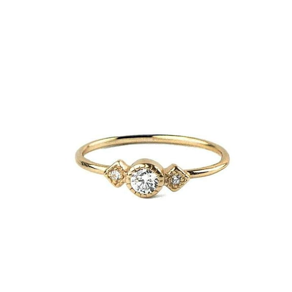 Jewelerix 14K Round Cut Ring Moissanite Diamond Engagement Ring1.15 CT Wedding Promise Rings for Her